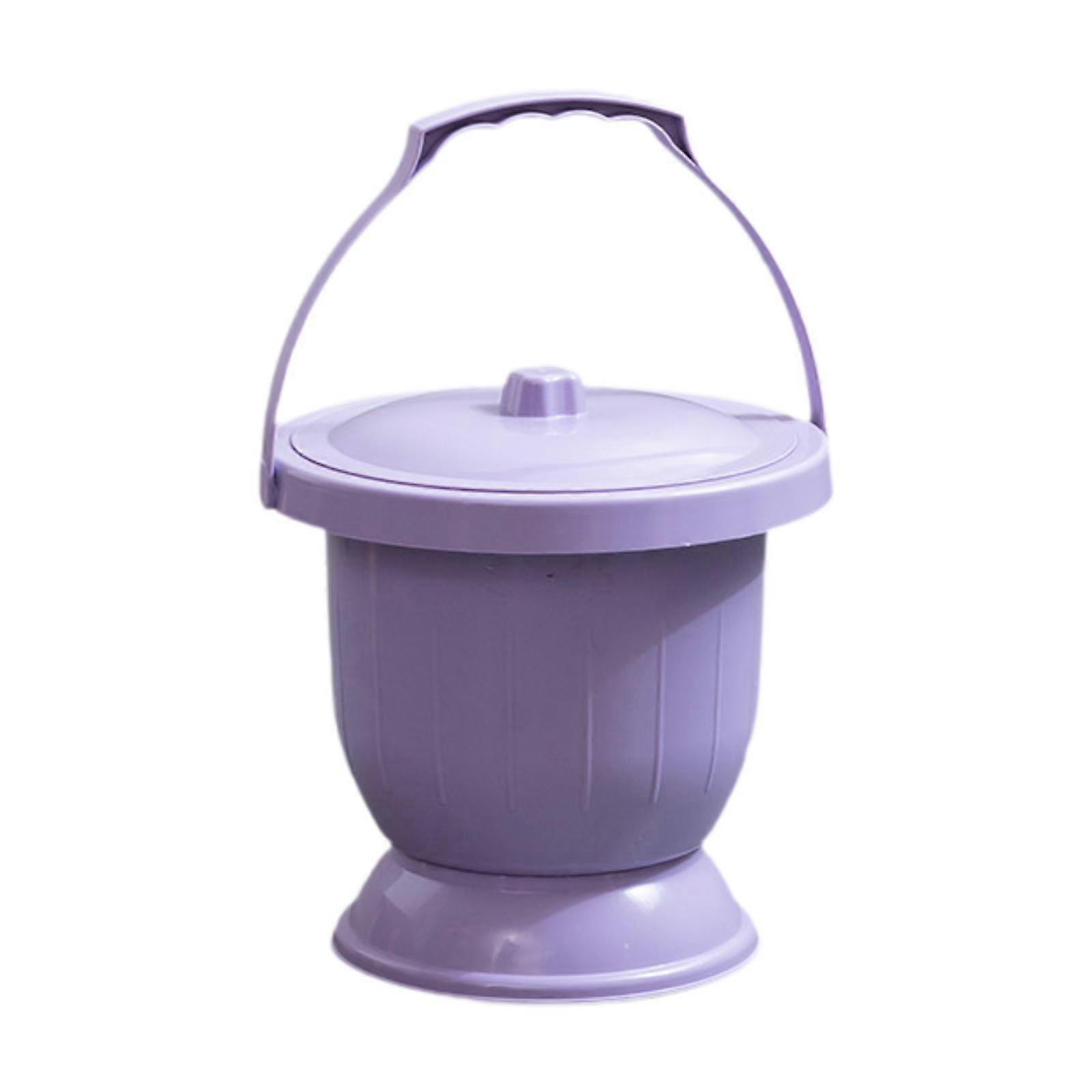 Chamber Pot Handheld Spittoon with Lid Bedpan Night Urinal Container with Handle