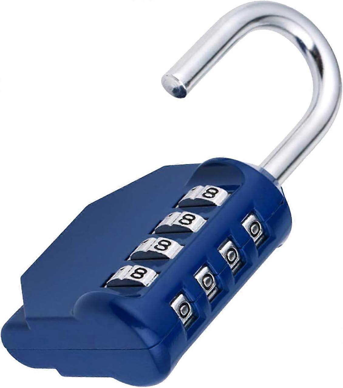 Combination Locker Lock, 4 Digit Outdoor Padlock for Gym, School, Gates, Doors, Fence, Hasps and Storage (Blue)
