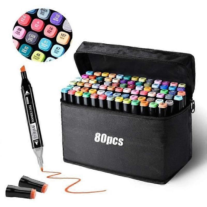 80 Colors Alcohol Markers Permanent Marker Pens Dual Tip Alcohol Marker for Animation Art Sketching