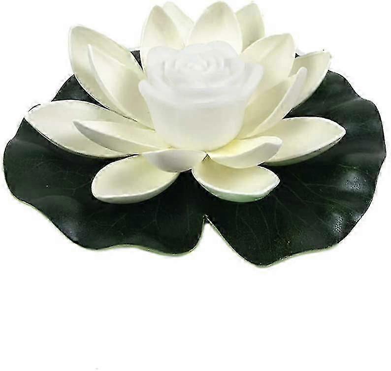 Led Floating Lotus Light, Artificial Water Lily Floating Lotus, Waterproof Led Garden Pool Light Suitable 18cm (05)