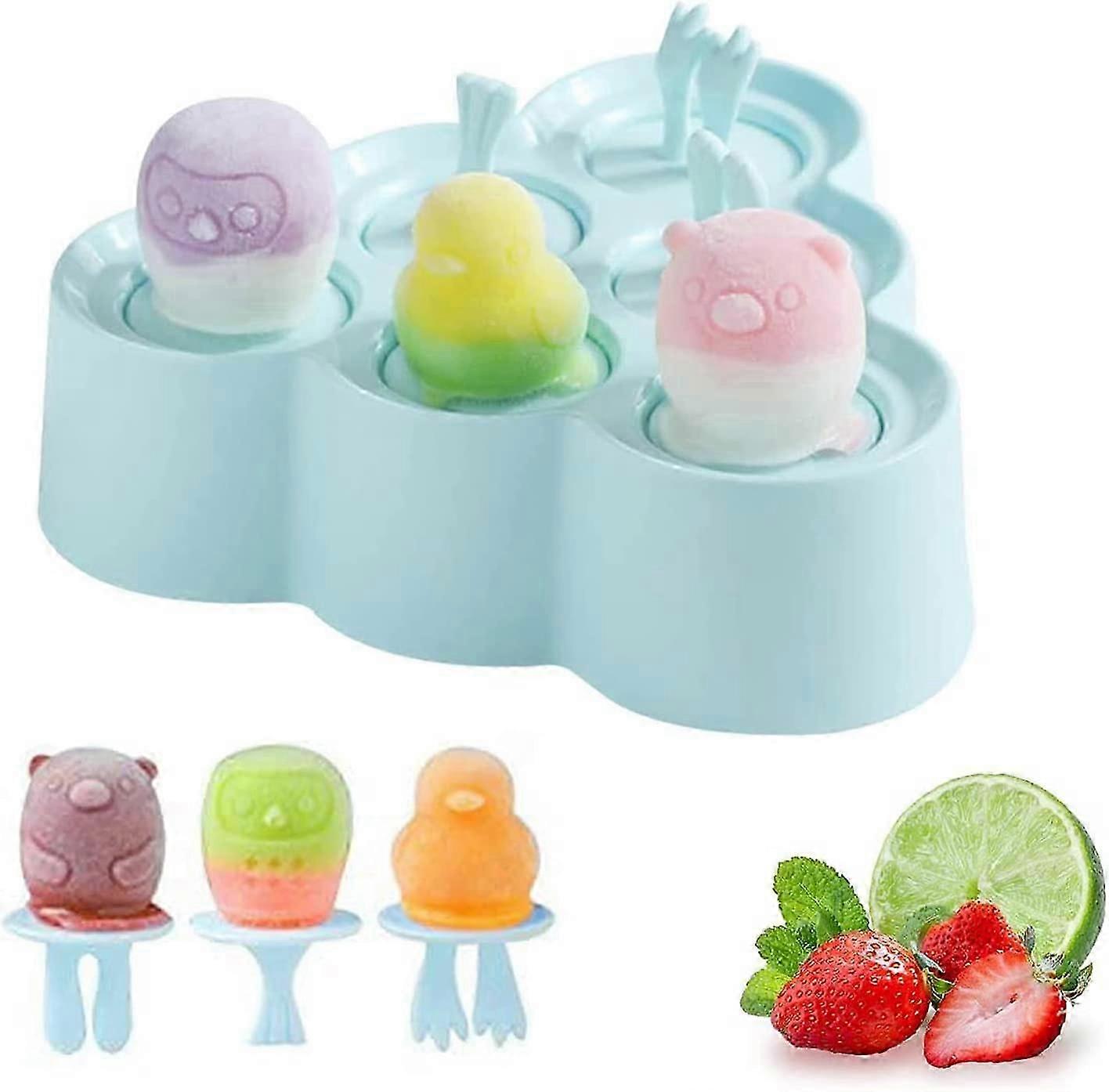 Kinder-Eisform Mini-Multifunktions-Eisform Wiederverwendbare DIY-Eisformen für Kinder und Erwachsene (Blau)