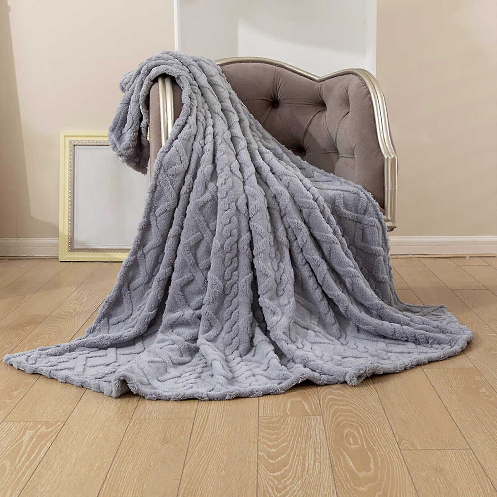 100X120cm Super Soft Warm Solid Warm Fleece Blanket Throw Rug Sofa Bedding