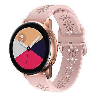 For Samsung Galaxy Watch4 20mm Plum Blossom Hollowed Silicone Watch Band