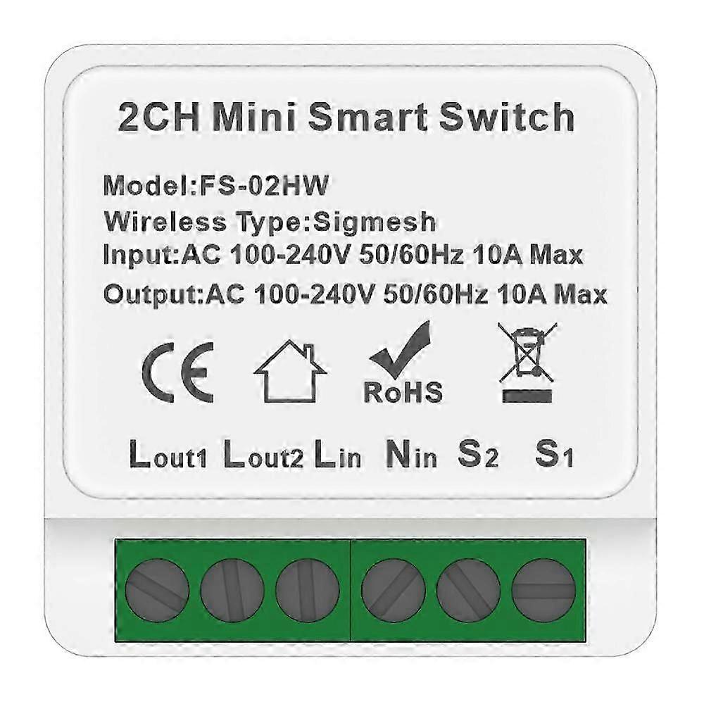 Tuya Mini Wifi Smart Switch 2 Gang Smart Switch Module Support 2 Way Control