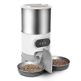 4.5l Automatic Cats Dispenser Smart Cat Dog Food Feeder Single/dual Stainless Steel Bowls Pets Feed
