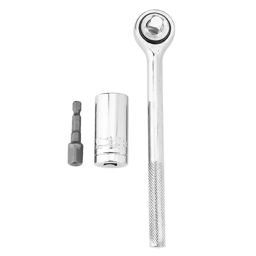 Universal 7-19mm Multi-Functional Socket Power Drill Adapter Wrench Tool Set for 1/4in to 3/4in Sockets (3 Pieces)