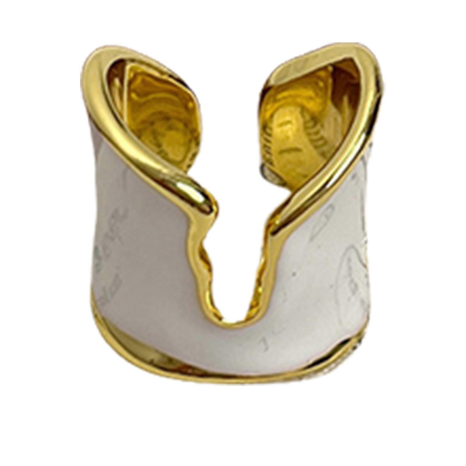 Bague ouverte à la mode avec un savoir-faire distinctif et un ajustement confortable Bagues réglables Texture unique de bijoux de doigt en alliage