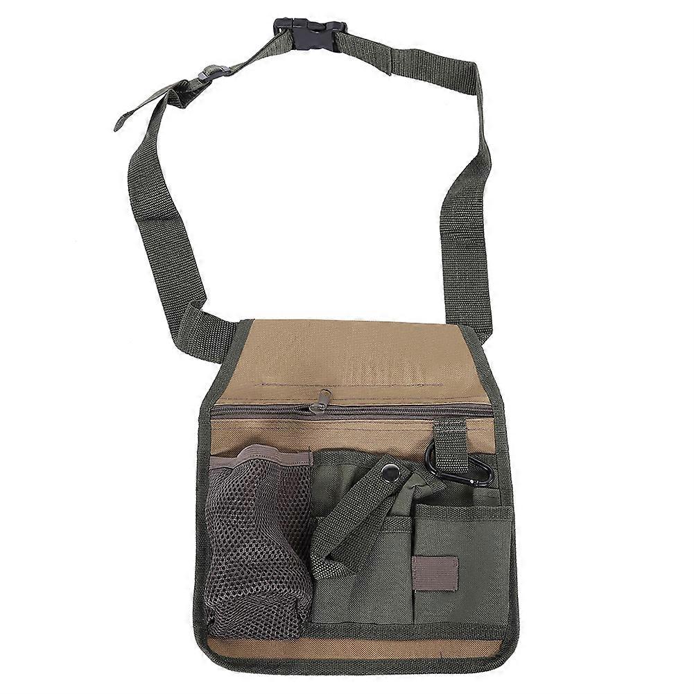 Multi-function Electrician Gardener Tool Pouch Bag Waist Bag with Adjustable Belt (Khaki+Green)