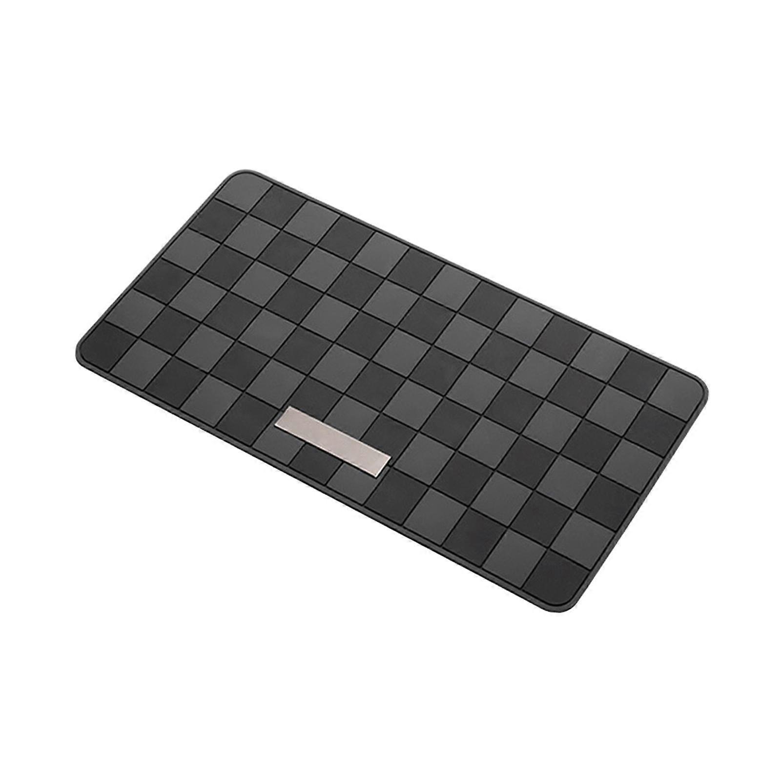 PVC Non Slip Pad Car Dashboard Mat 6x11inch Checkered Pattern Accessories