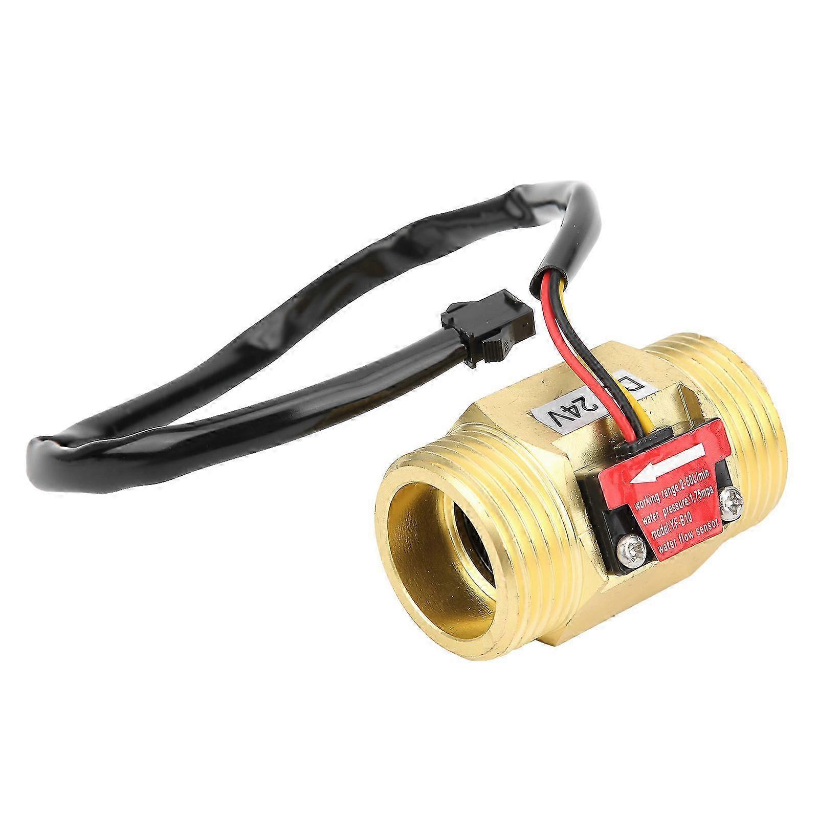 YFB10 Hall Flowmeter Switch G1in Water Flow Sensor Turbine Meter Counter DC24V 2~50L/MIN