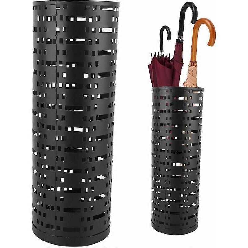 Quick Drying Stand, Hollow Pattern Umbrella Organizer Bin, Durable Construction For Entryway And Home