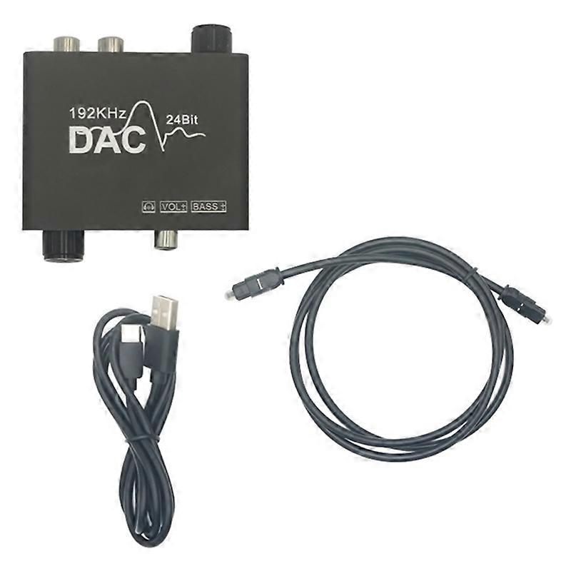 192KHz Converter Digital Optical Coaxial Toslink to Analog L/R 3.5mm Audio Converter Adapter with Vo
