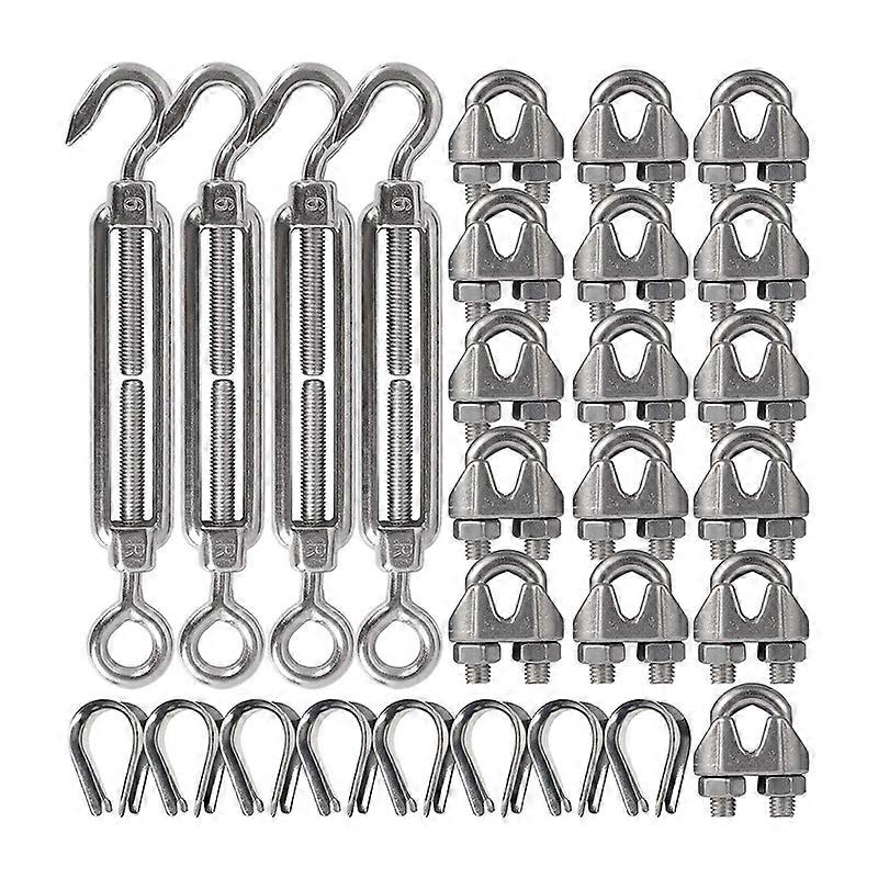 4-Pcs Turnbuckle/Tension(Eye&Hook, M6), 8-Pcs Thimble(M3) Kit