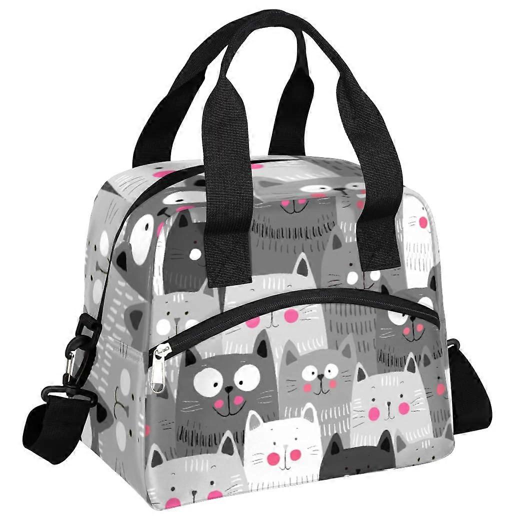 Cartoon Cat Animals Reusable Cute Lunch Insulated Bag for Work