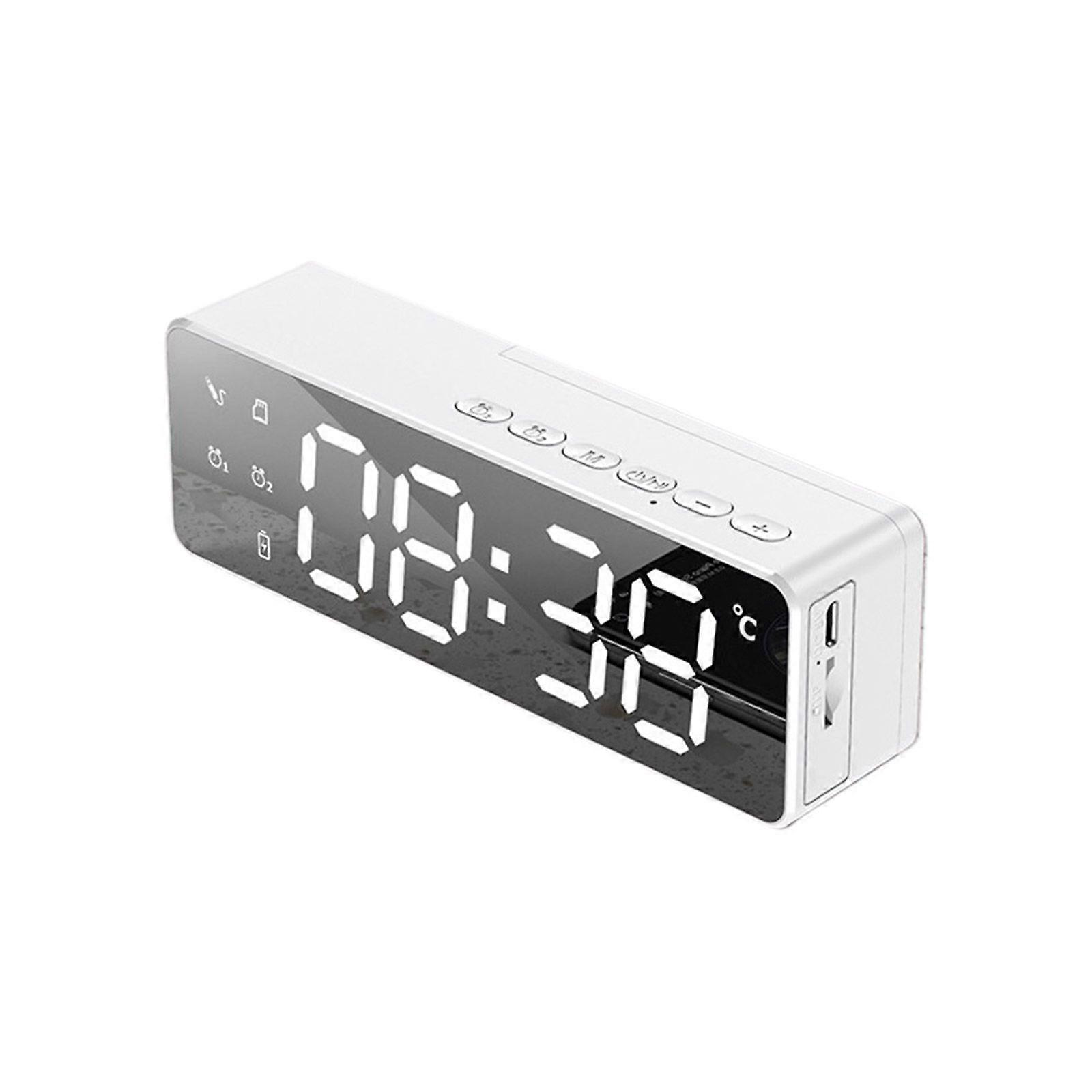 Home Wireless Stereo Speaker Desktop Speaker Charging Alarm Clock Mirror