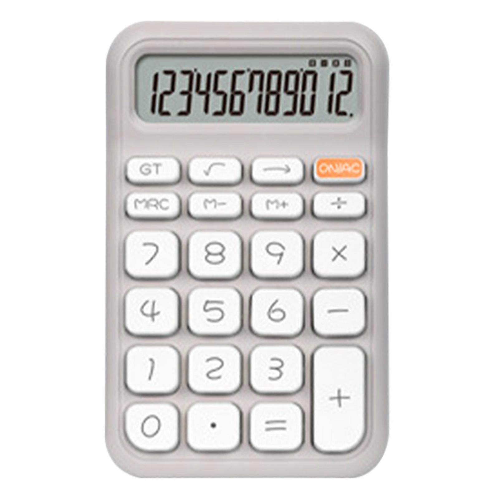 Calculator 12 Digit Handheld Pocket Calculator Note Pad Calculator for Students Office Grey