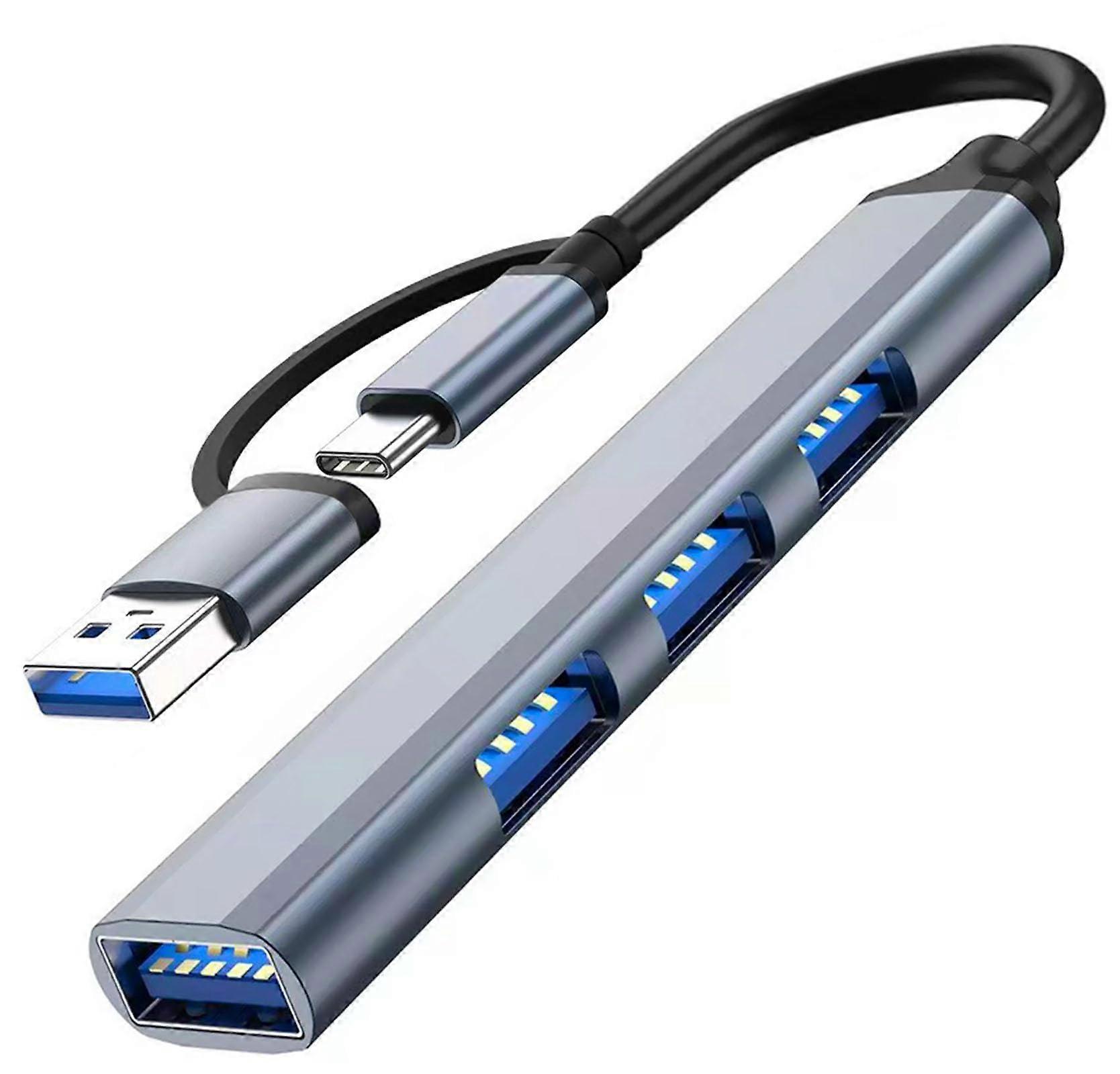 USB Type C 3.0 Hub 2-in-1 4-Port USB Splitter Expander 5Gbps for Laptop PC Flash Drive HDD Printer Console Mouse