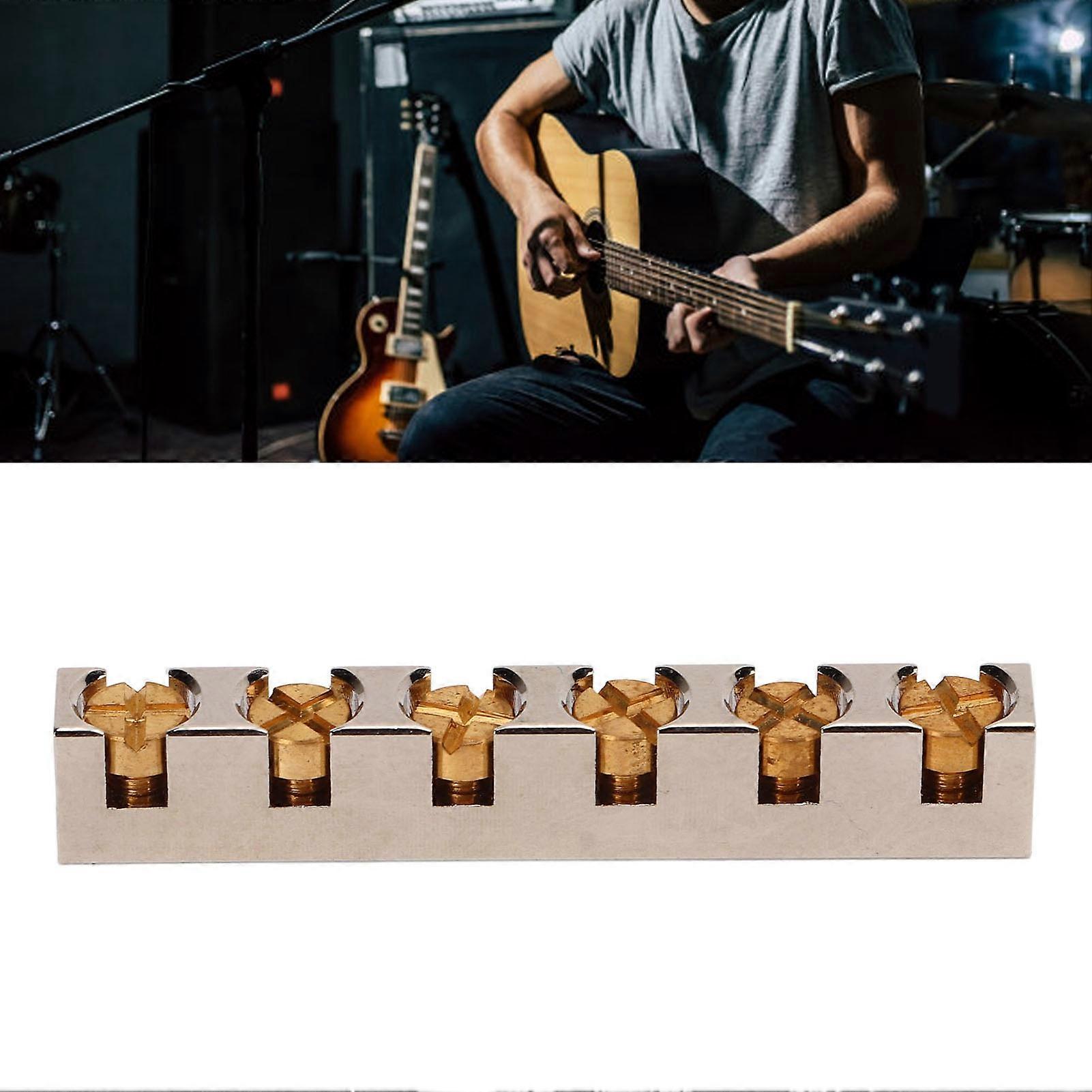 Gitarr Nut 6 strängad metall justerbar silver färg instrument tillbehör för bas 