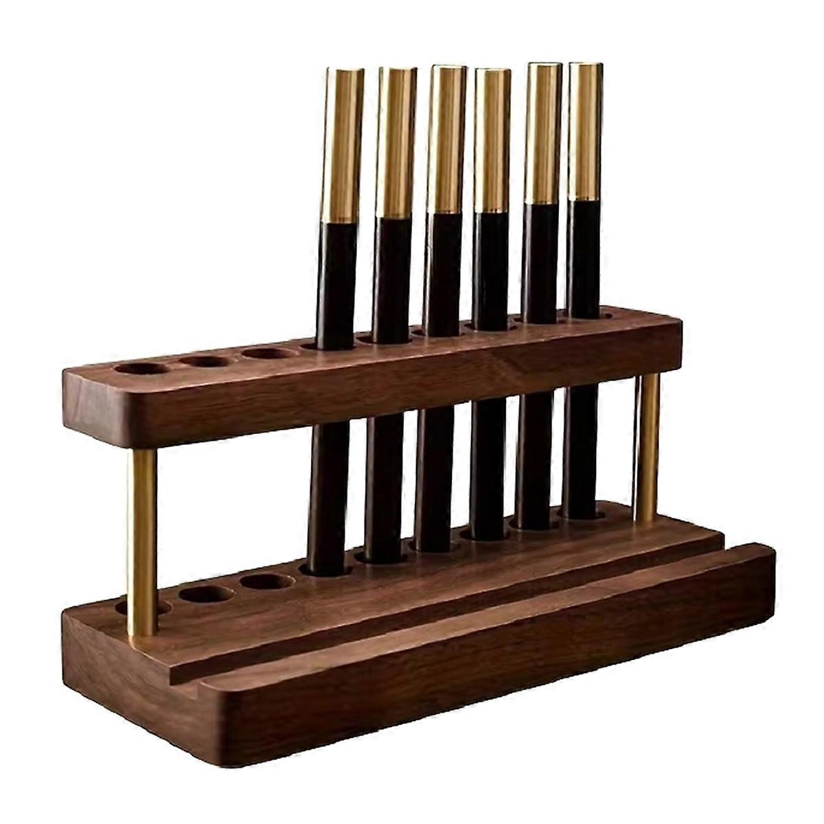 Multifunctional Walnut Wood Desk Organizer Pen Holder Phone Stand and Storage Solution for Office an