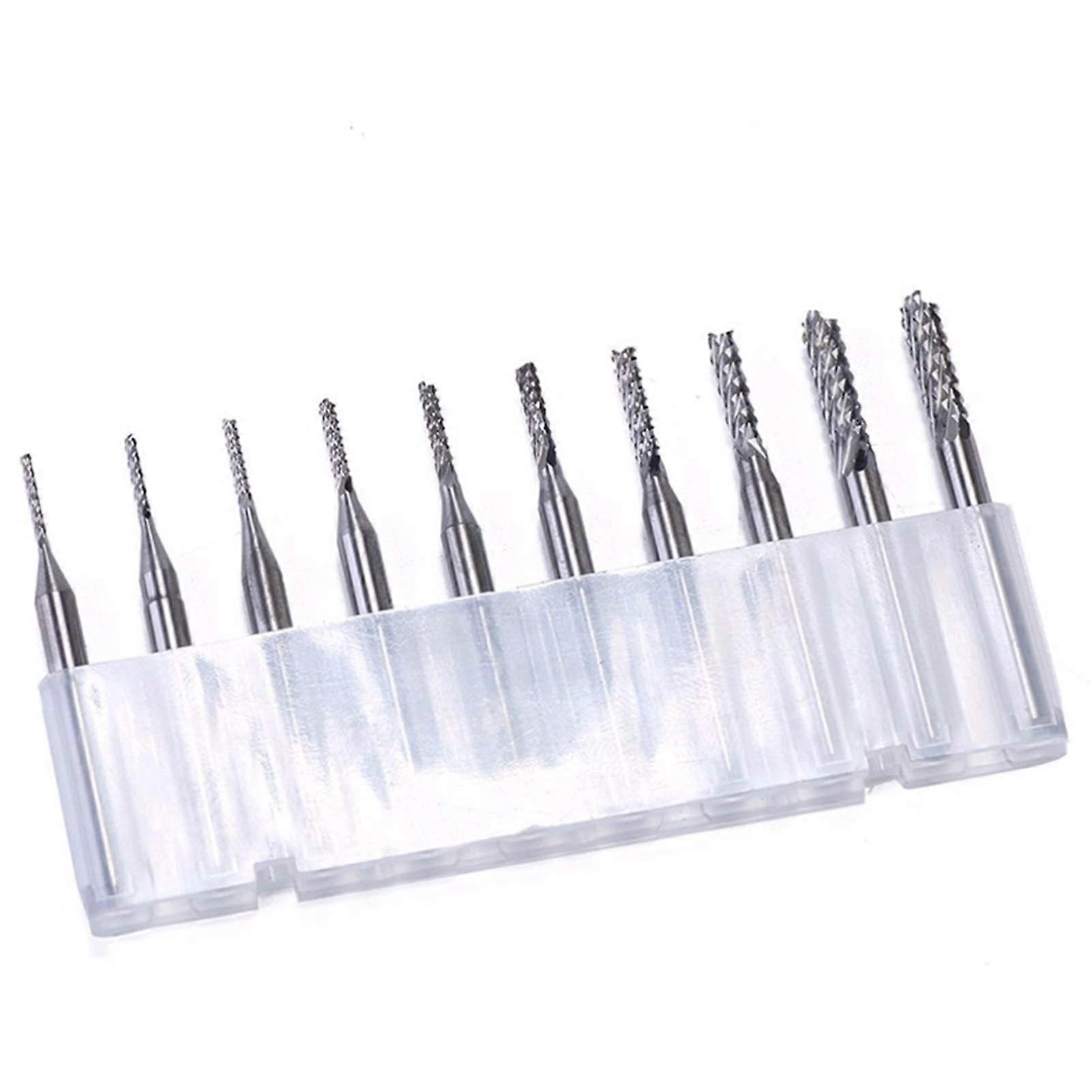 Jinchao-Router bits 10Pc Set CNC Engraving Wood Router Corn Milling Cutter Drill, Tungsten Carbide Extended Corn Cutter, Woodworking Tools Cutter