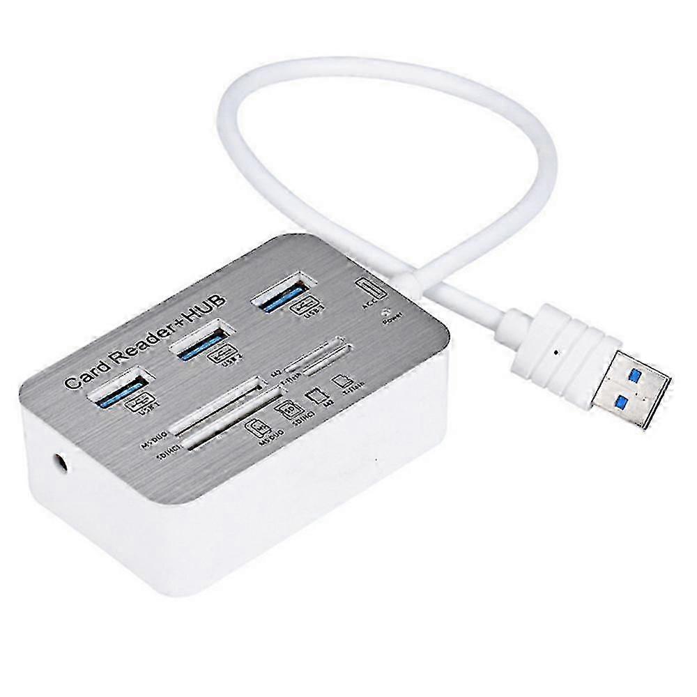 7 in 1 Kartenleser mit 3 Port USB 3.0 Hub, Adapter Externes SD-Kartenlaufwerk