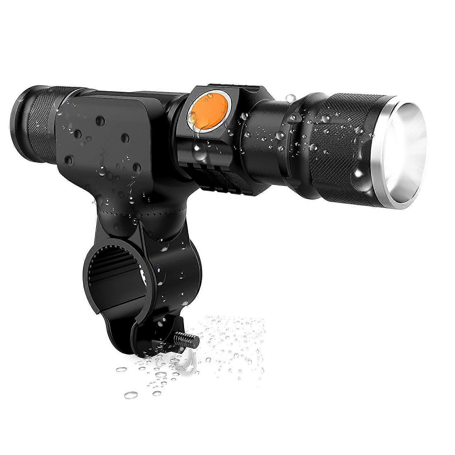 led zoom strong light waterproof super bright riding mini flashlight