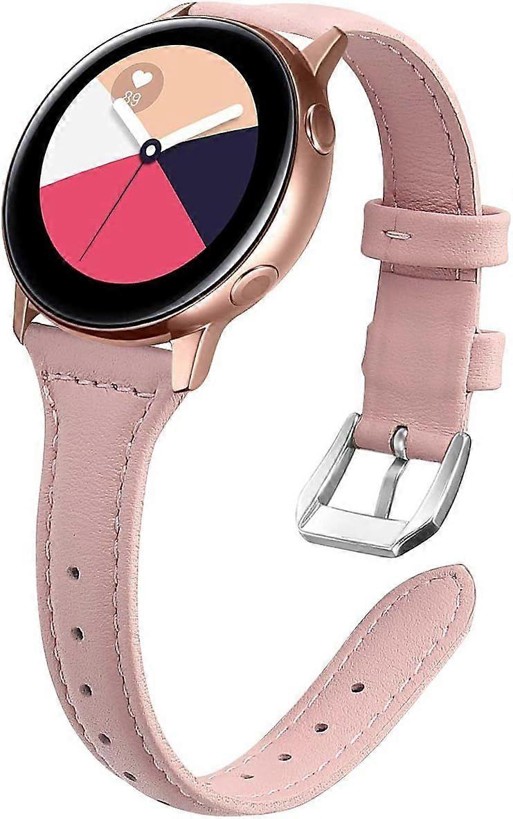 Samsung Watch Active strap 20mm cowhide leather strap same material (pink pink)