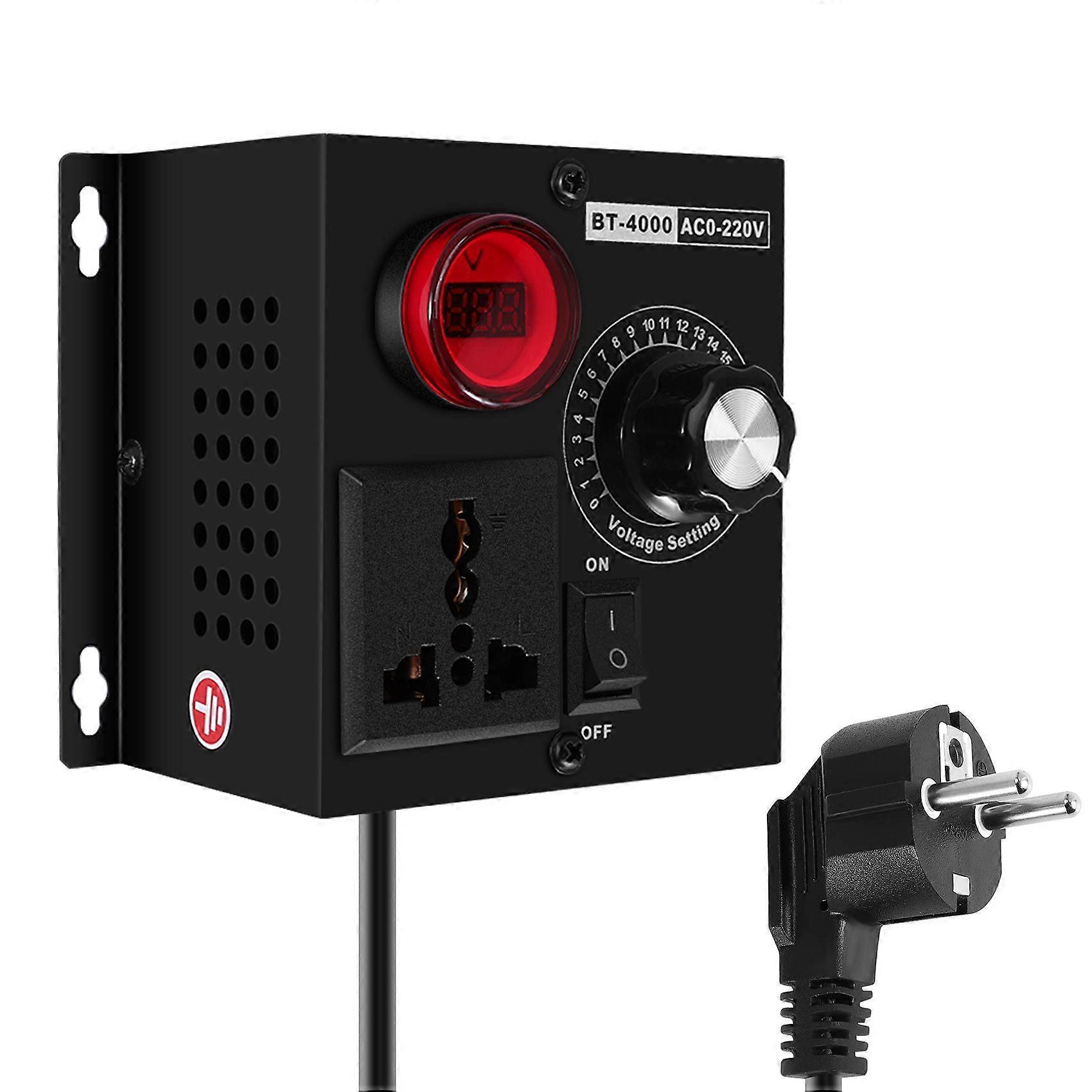 Ac220V 4000W Scr Electronic Voltage Regulator Temperature Motor Fan Speed Controller Dimmer Electric Tool Adjustable,Eu Plug