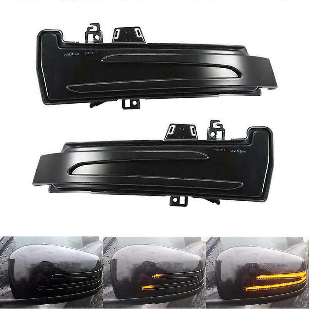 Csslyl Smoked Lens Side Mirror Sequential LED Turn Signal Light Assembly Kit for Mercedes Benz