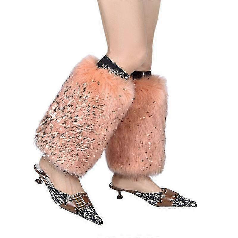 ファジーフェイクファーレッグウォーマーファーヒールロングブーツカフカバー25cm / 35cm / 45cm / 35CM-35CM-カラー16