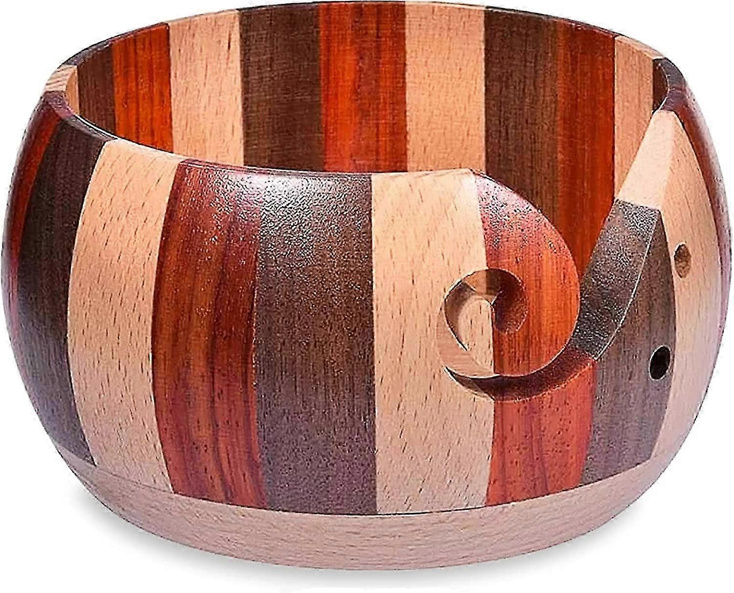 Yarn Bowl Wool Holder, Wood Yarn Keeper Bowl For Knitting And Crochet Projects, Beautiful Quality Wool Ball Organizer, Soft Smooth Finish, Protect Woo