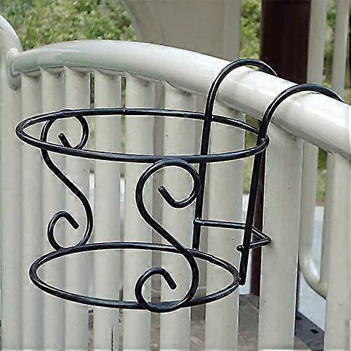 Iron Hanging Flower Pot Tray, Black