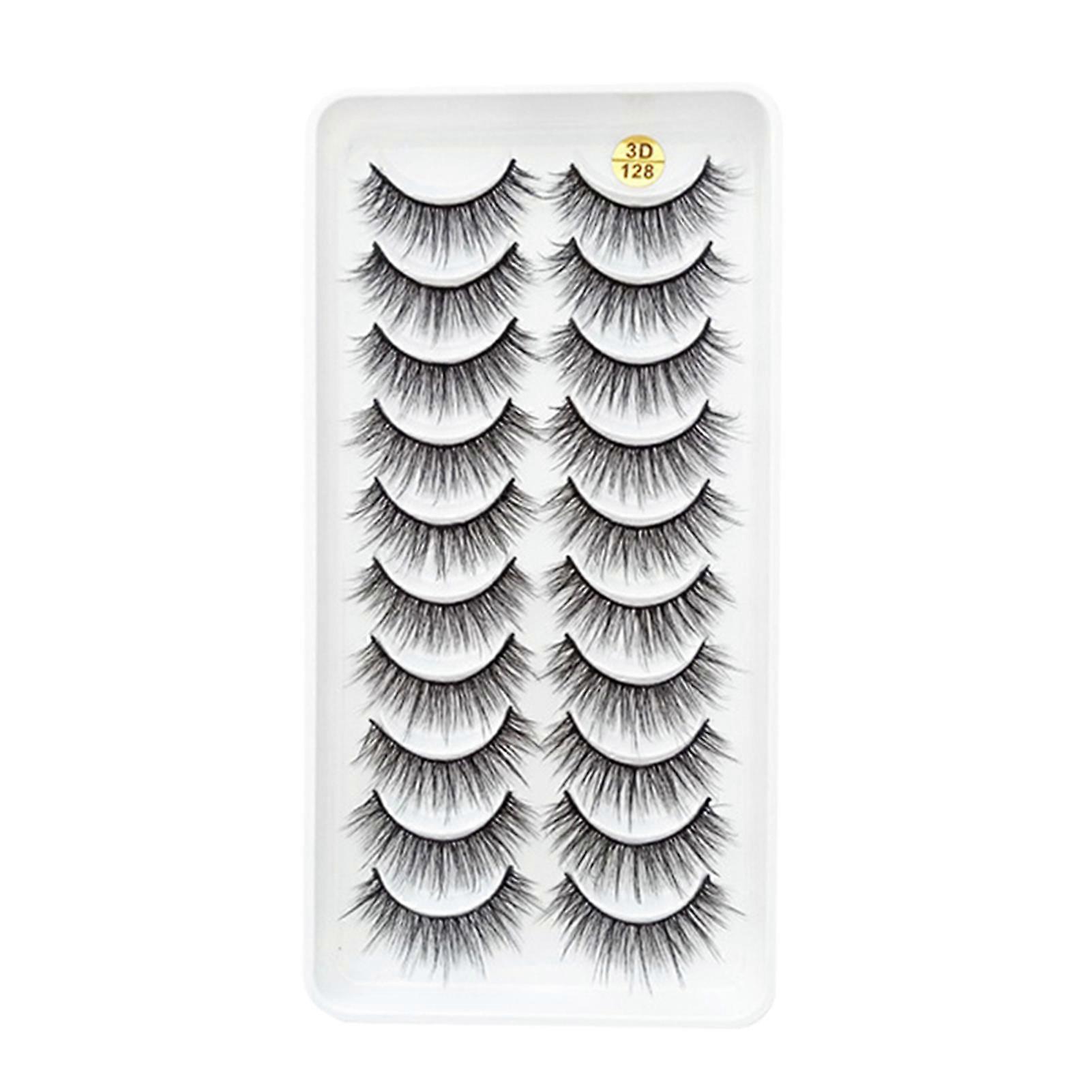 10 Pairs False Eyelashes Reusable Long-Lasting False Eyelashes
