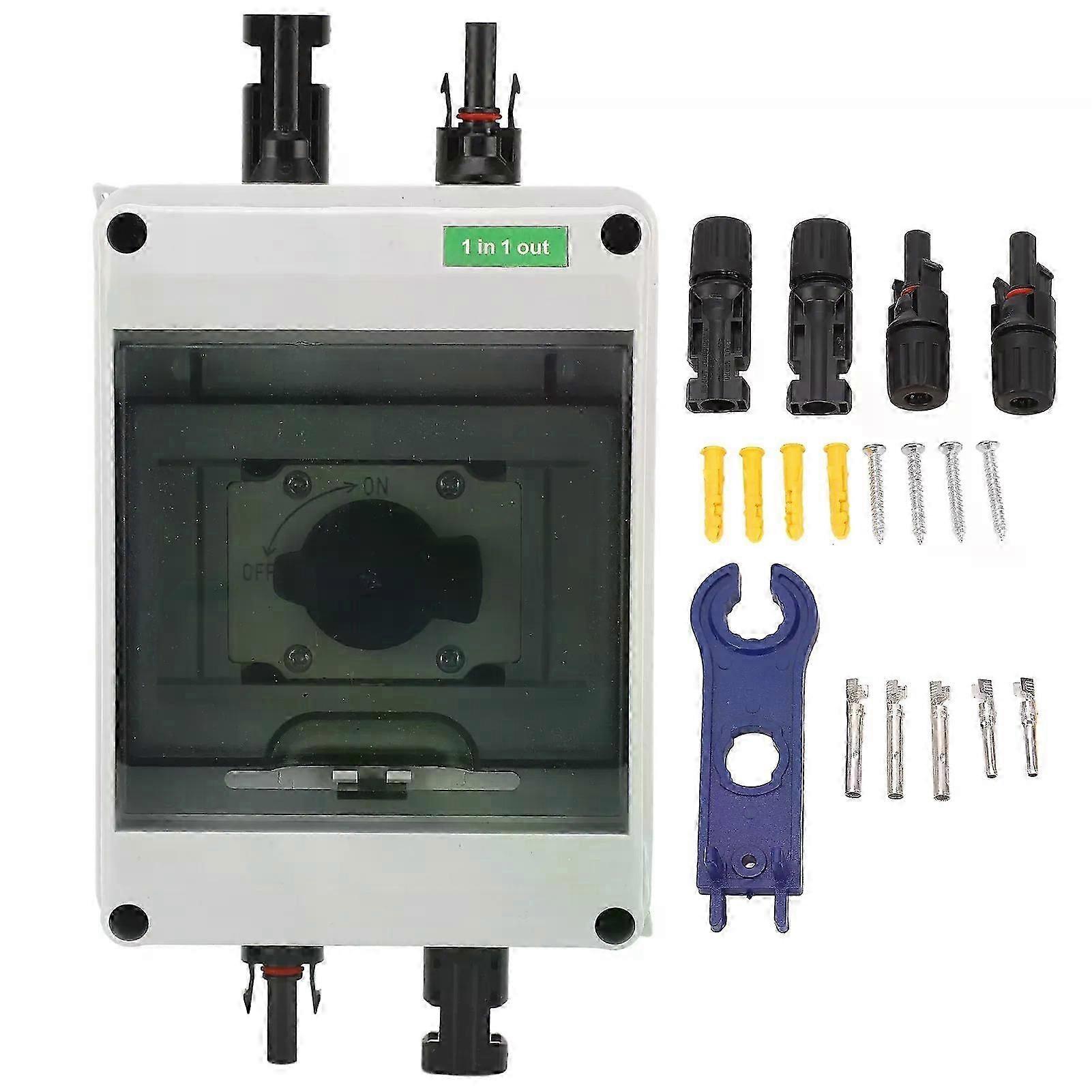 DC 1000V 32A Solar DC Disconnect Switch Silver Contacts PC 1 In 1 Out PV DC Isolator Switch For Inverter Combiner Box