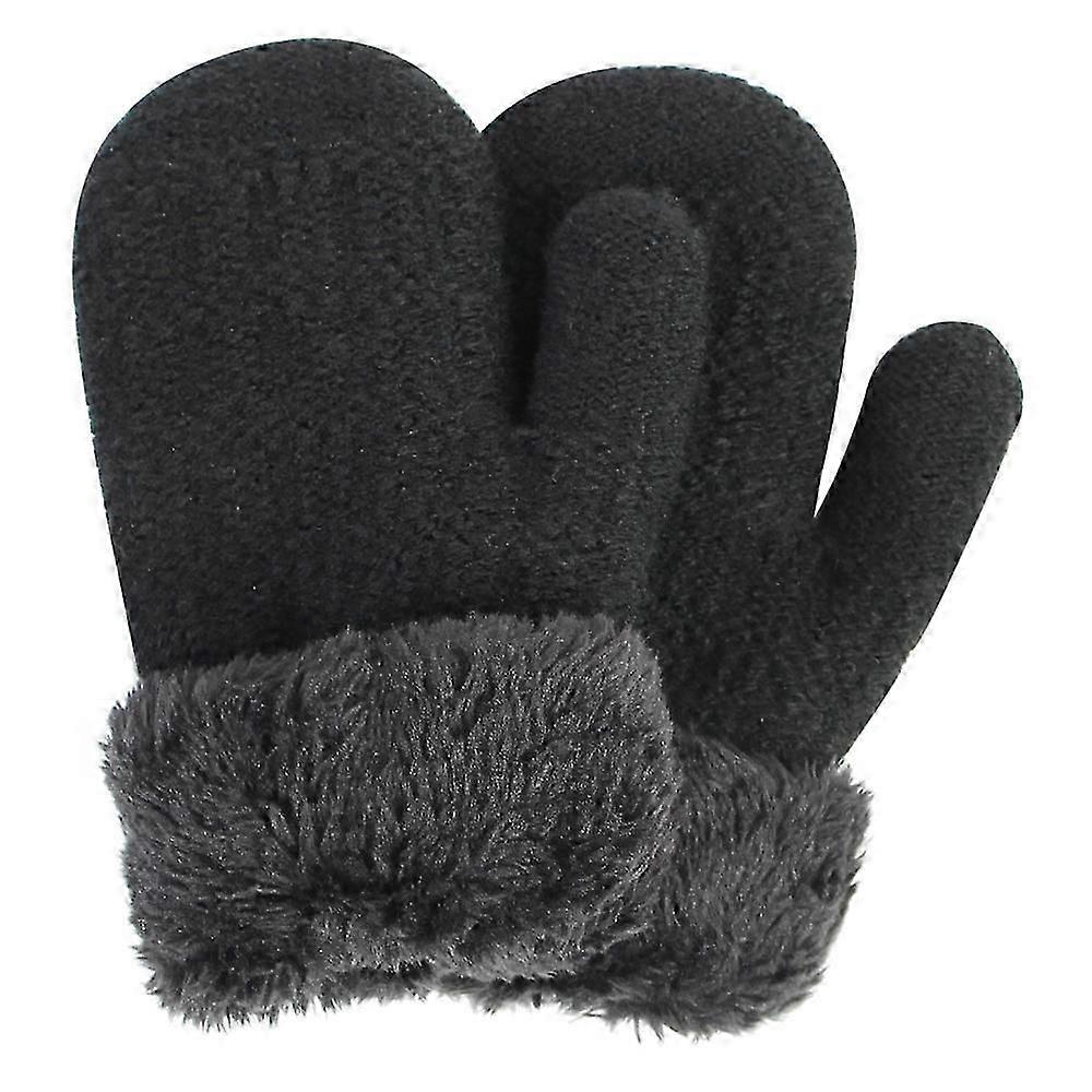 Mukavat fleecevuoratut neulotut lämpökäsineet lapsille ja aikuisille - Unisex Lämpimät Talvihanskat