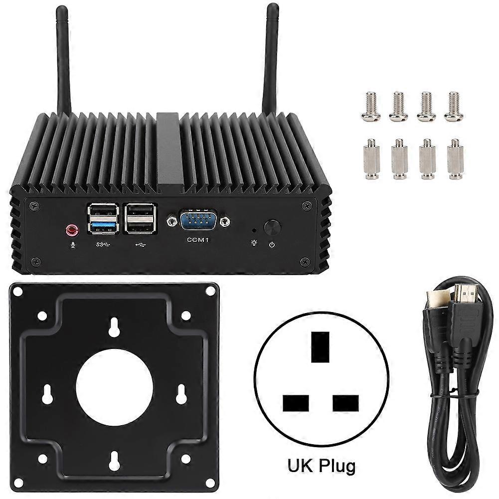 For Intel J1900 Quad-Core for WIN7 4COM Dual LAN Dual Band 300M All-Metal Mini PC 100-240V (UK)