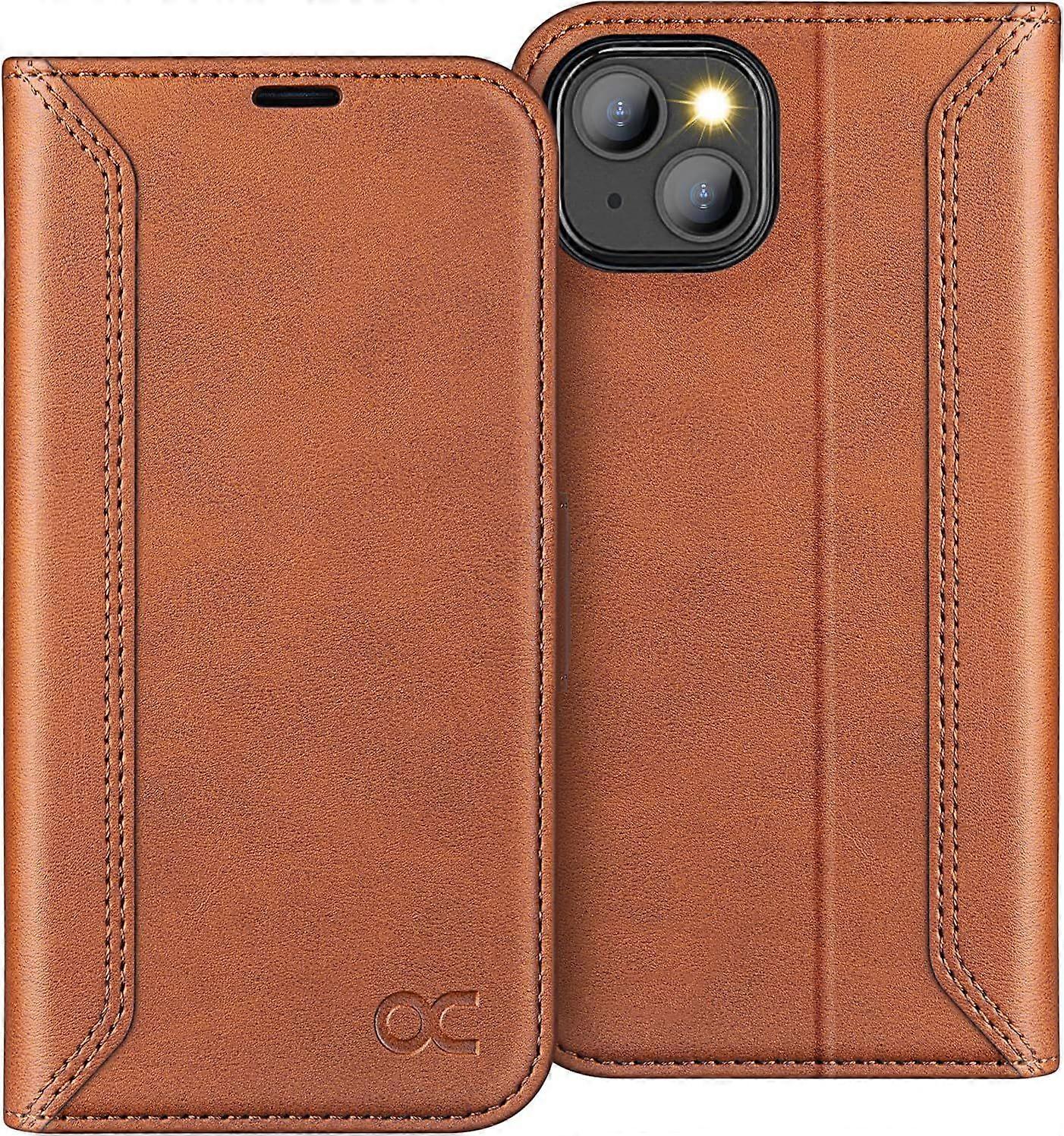 Compatible with iPhone 13 Case, PU Leather Folio Flip iPhone 13 Wallet Case with RFID Blocking Card Holder Kickstand, Shockproof Phone Cover for 6.1 I
