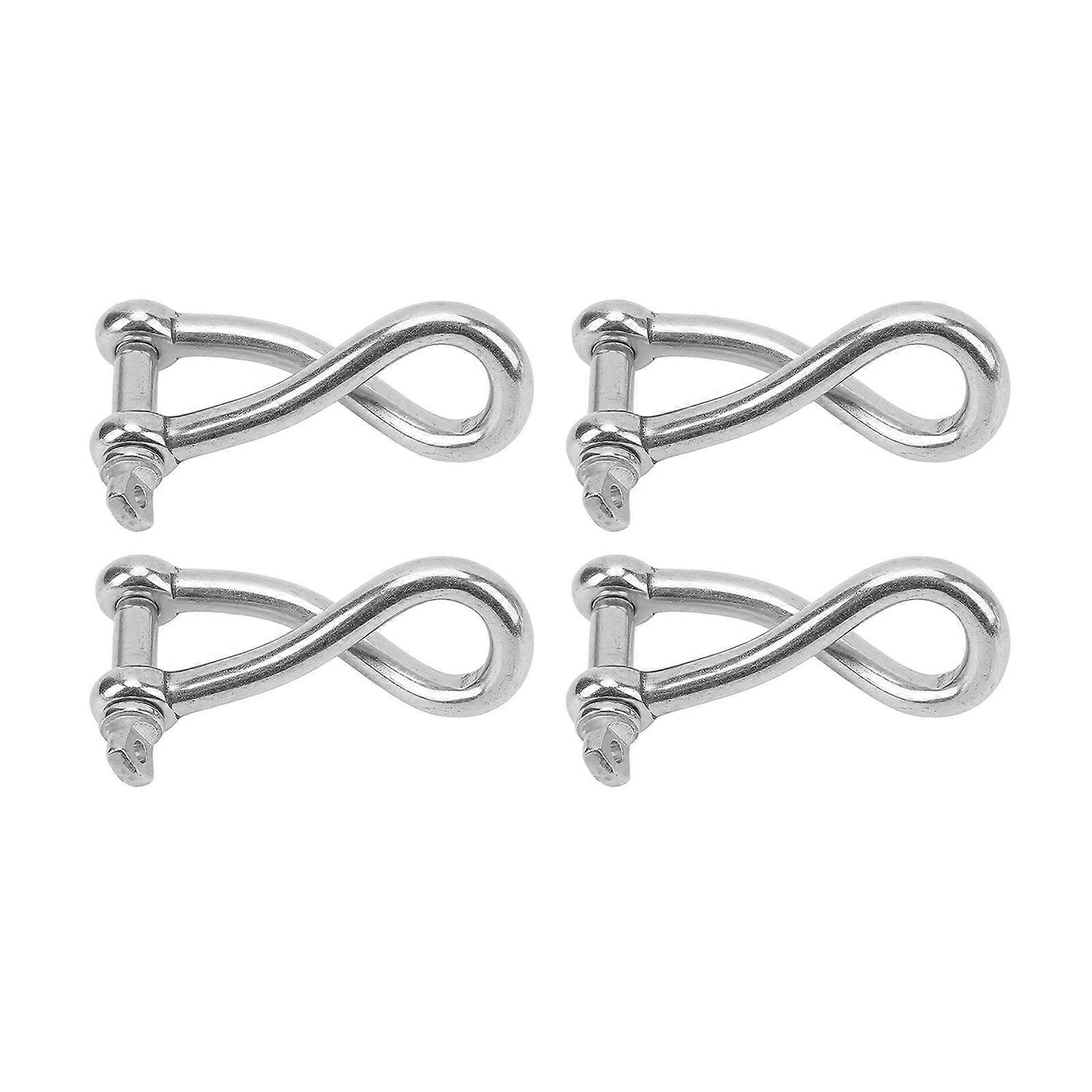Stainless Steel Twisted Shackle Connector Suitable for Marine Use Saltwater Resistant Boat Hardware Handling Rigging 8mm