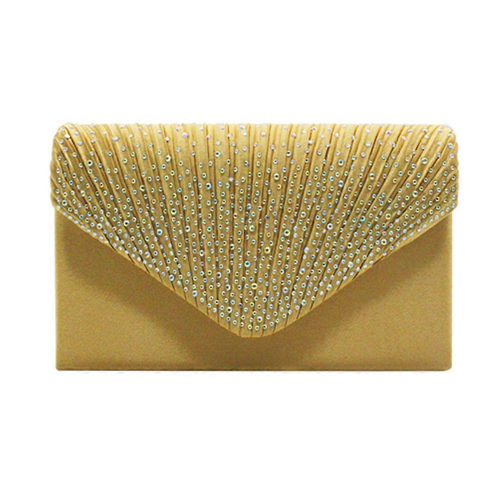 Women's Clutch Bag Rectangular Replacement Solid Tote Bag Gold