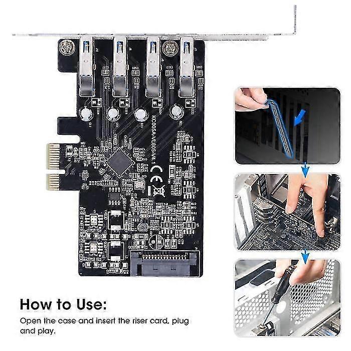 PCIe to USB 3.0 Adapter Card with Independent Power Supply for Network Expansion, Compatible with Various Brands, Model KC005A ABI05