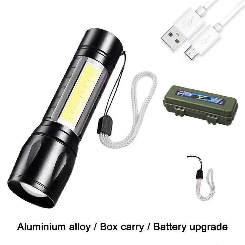 611 tail rope model [black; plastic box] (A)$Plastic flashlight portable lighting