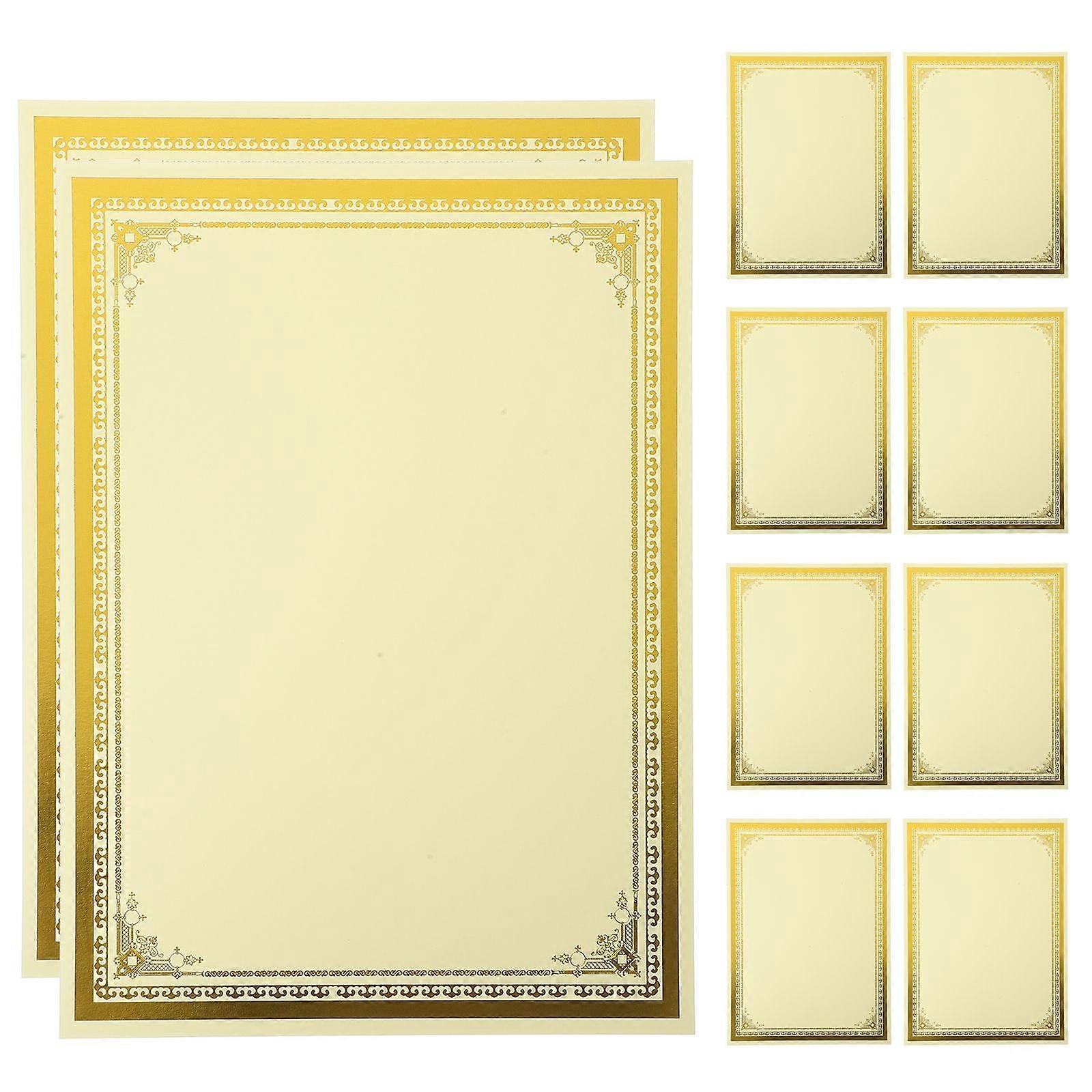 10 Sheets of Certificate Inner Paper Diploma Participation Awards Inner Paper