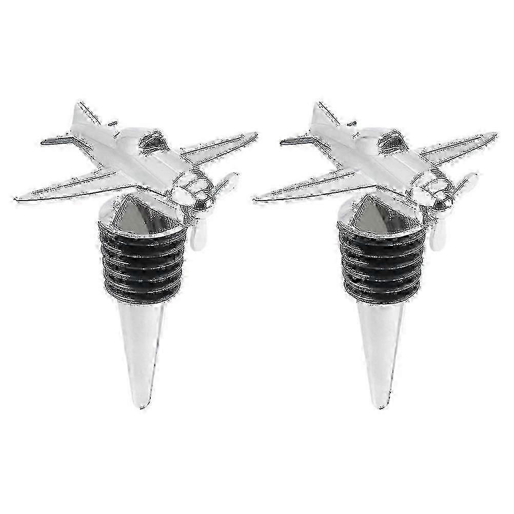 シャンパン&赤ワインバー使用のための2pcs金属航空機ワインストッパー