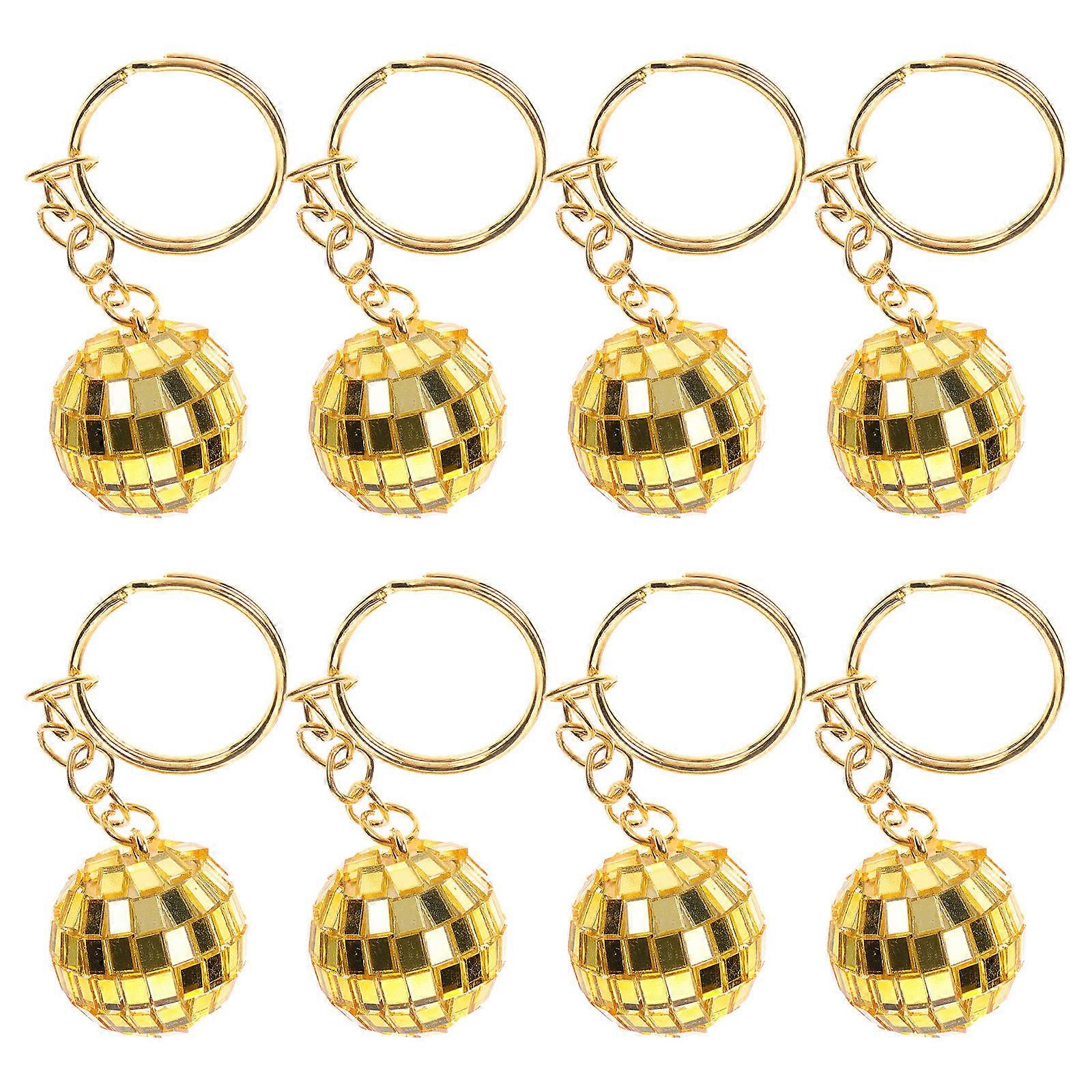 12pcs Disco Ball Keychain Retro Car Decorations for 1970s Themed Parties Mirror Ball