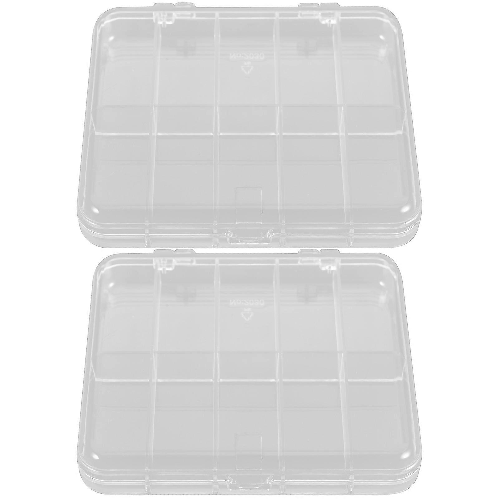 2pcs Plastic Storage Containers 8 Compartment Divider Box for Screw Tools Organizers