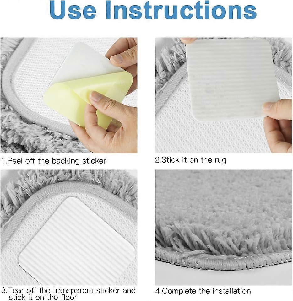 Rug Gripper Non Curl Reusable Rug Stoppers 4Pcs Anti Curling Rug Pad Non Slip Washable Grippers for Rug