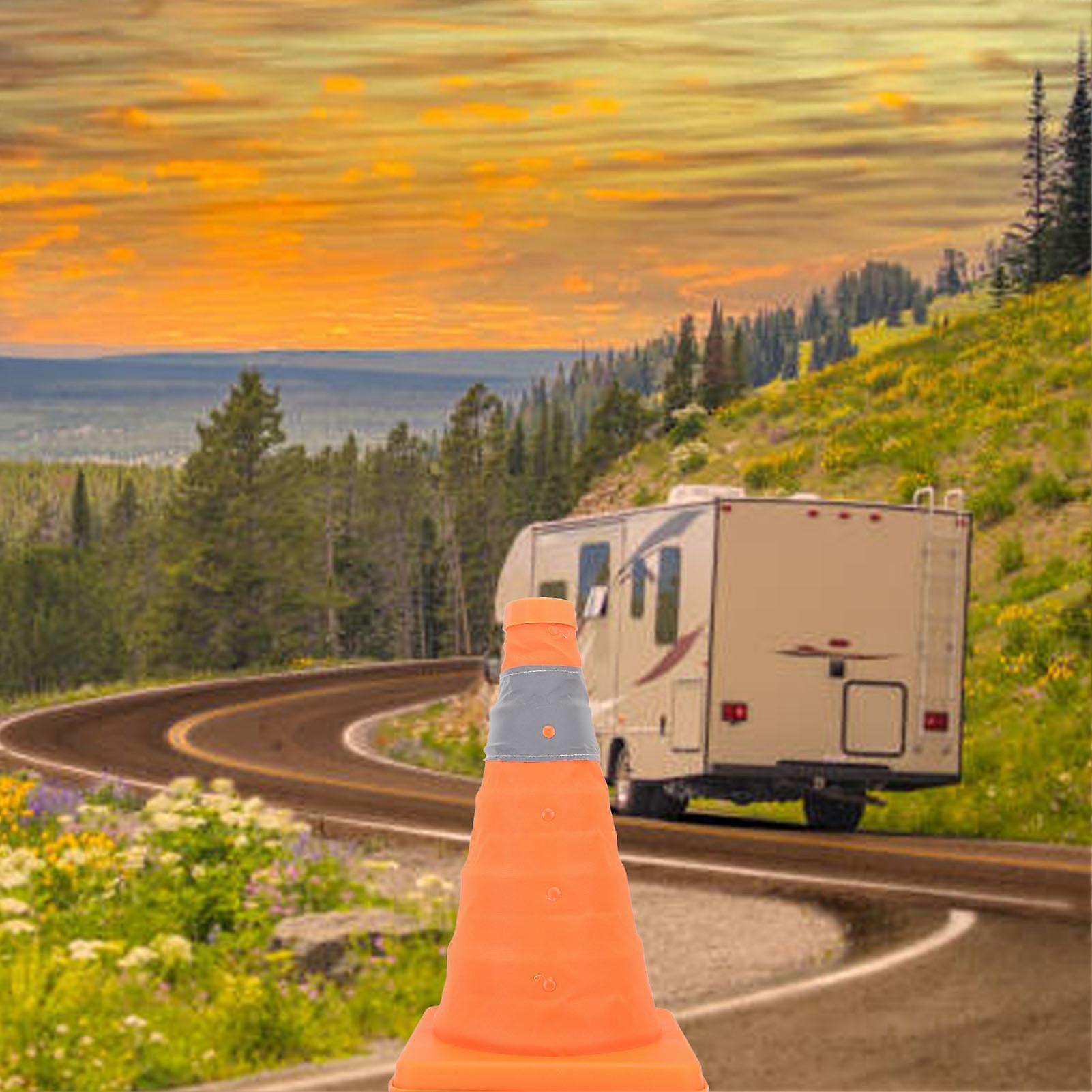 Traffic Safety Cones Reinforced Base Folding Foldable Reflective Traffic Cones 30cm Height