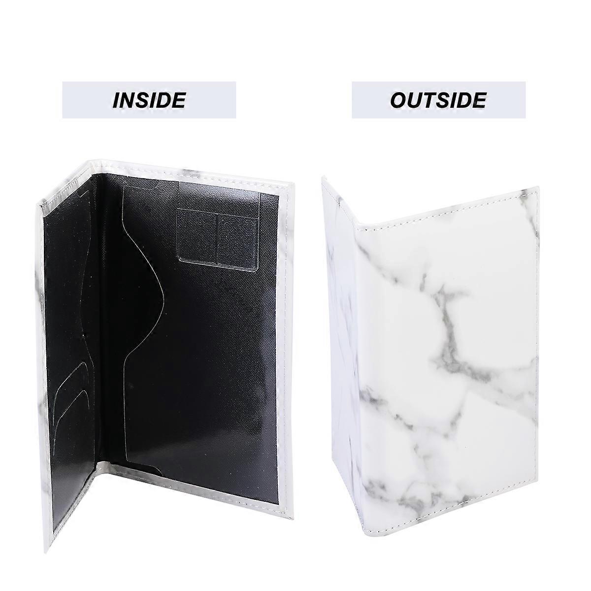 Passport Bag Marble Passport Wallet Important Document Organizer 14x10x0.5cm White 1Pc