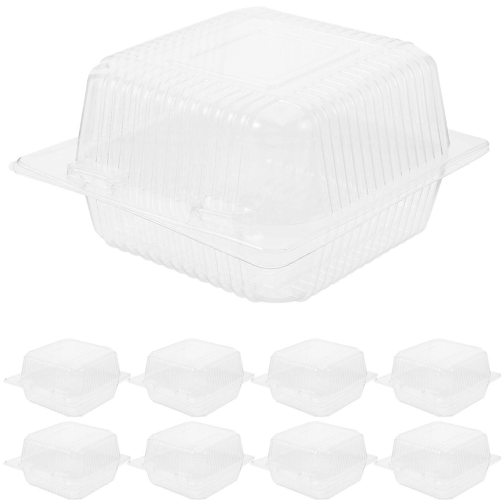 Plastic Cookie Boxes Leak Proof Packaging For Bakery Goods Rectangular 13.6X12.1X7.5CM 100Pcs