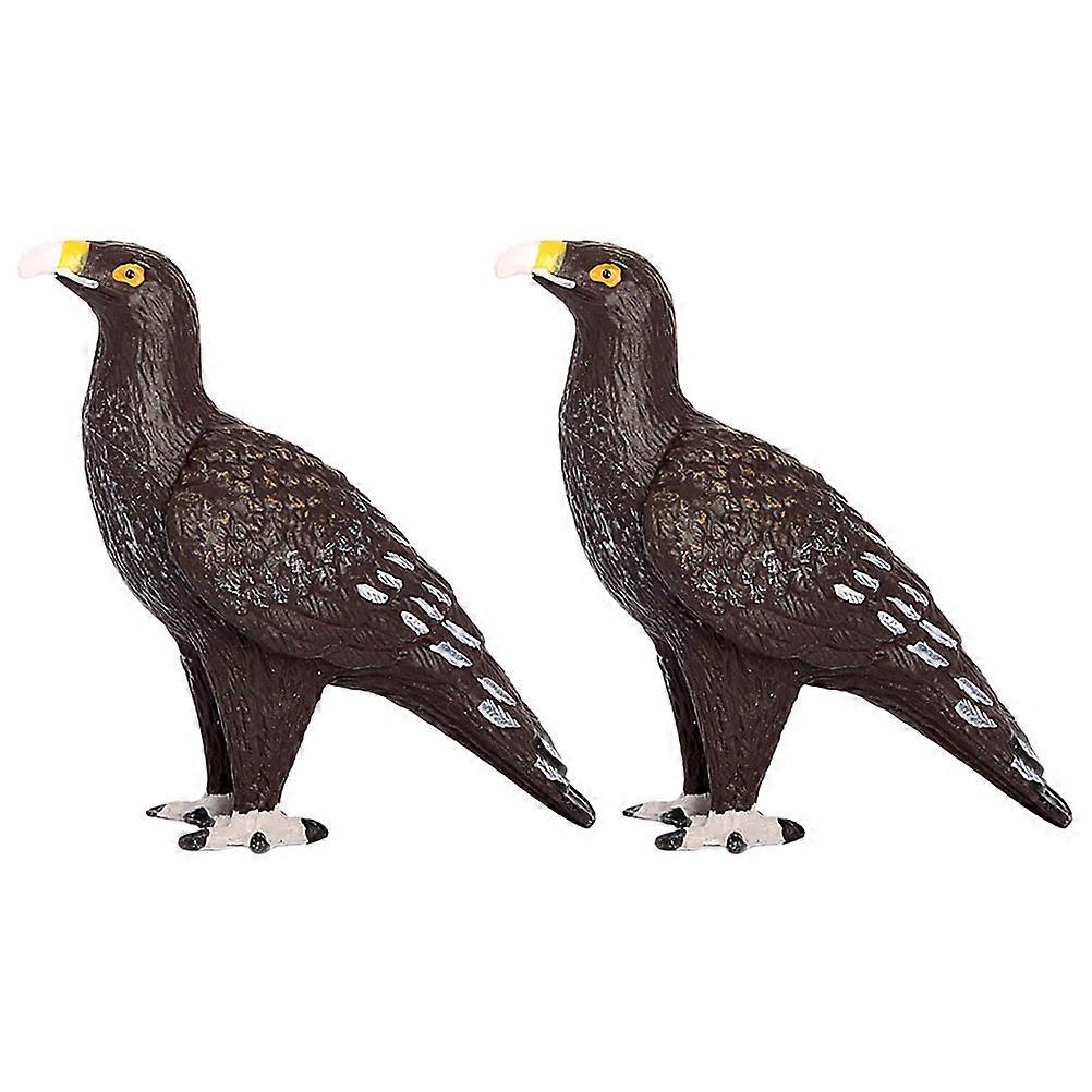 Realistic Eagle Craft Eagle Shape Ornament Garden Scene Layout Decor Dark Brown 6X5.9CM 2Pcs